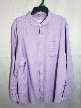 Mens Tommy Bahama size XXL purple woven button down shirt